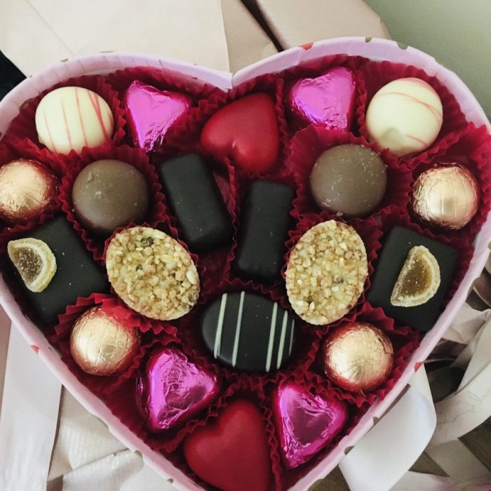 Heart valentines chocolates